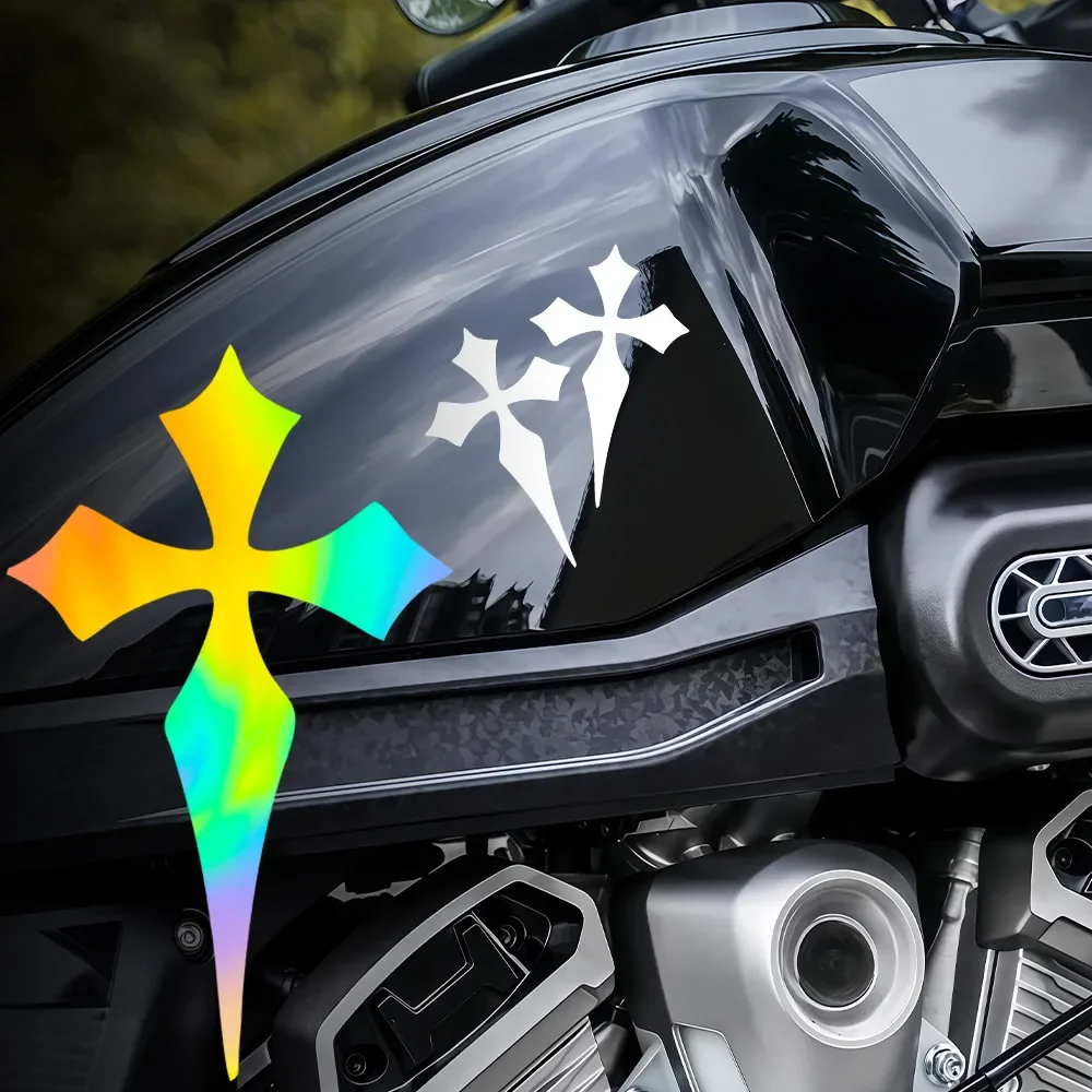 Cross Gothic Decal Waterproof Self Adhesive Vinyl Sticker Motorcycle Tank Fairing Car Bumper Window Helmet Laptop