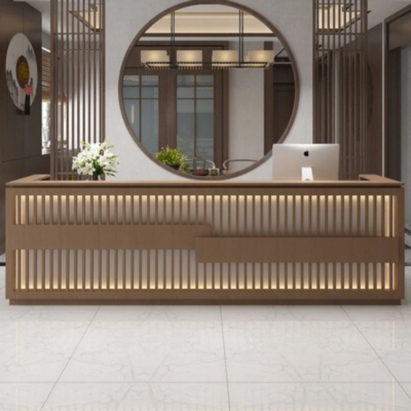 مكاتب الاستقبال الرجعية الجديدة على الطراز الصيني مكاتب الاستقبال المنزلية الحلاق متجر صالون تجميل أثاث المكاتب ВВНКДТ ZY40JDT #5