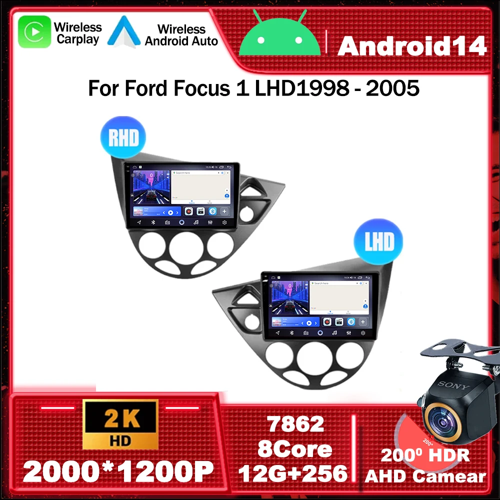 

Android 14 Car Radio Multimedia Video Player Navigation GPS For Ford Focus 1 LHD1998 - 2005 BT WIFI Carplay 4G Head Unit Carplay