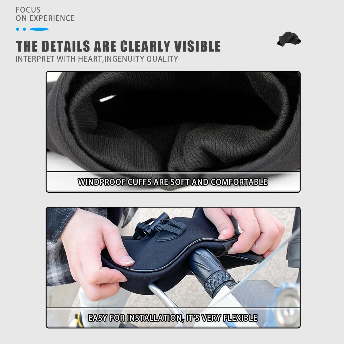 Motorcycle Scooter Thick Warm Handlebar Muff Grip Handle Bar Muff Rainproof Riding Winter Warmer Thermal Cover Gloves Protective