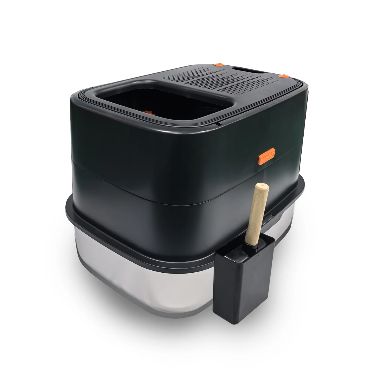 STLF Easy Assembly Sliding Scoop Manual Easy Cleaning Portable Stainless Steel Cat Toilet Furniture Cat LitterS Box