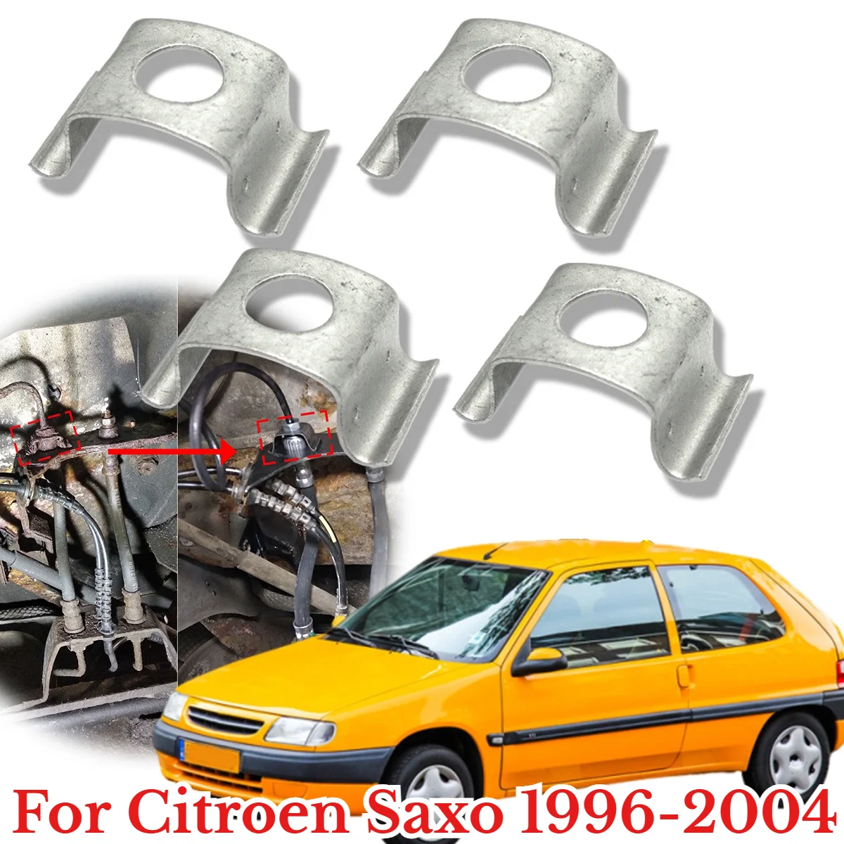 Front Left Rear Right Car Brake Hose Line Fixing Securing Clips Bracket Retaining Spring Replacement For Citroen Saxo 1996-2004
