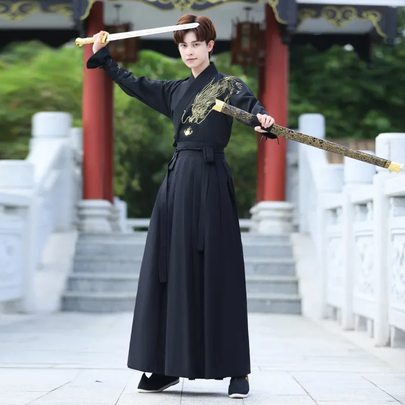 

Hanfu Men Ancient Traditional Chinese Clothing Han Dynasty Tang Suit Swordsman Robe Folk Dress Male Halloween Cosplay Costume