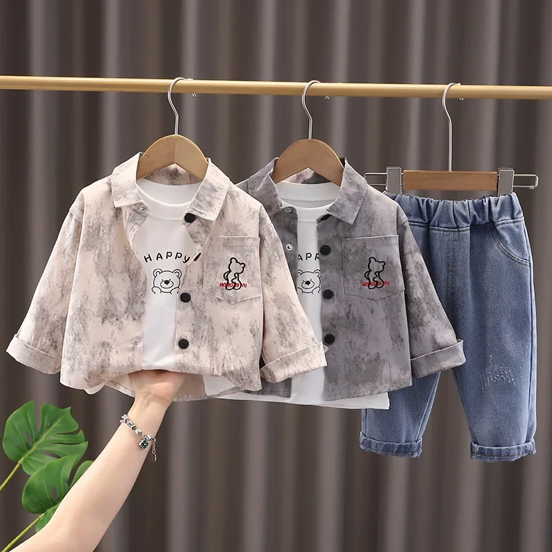 

New Spring Autumn Baby Boys Clothes Suit Children Jacket T-Shirt Pants 3Pcs/Sets Infant Clothing Toddler Costume Kids Tracksuits