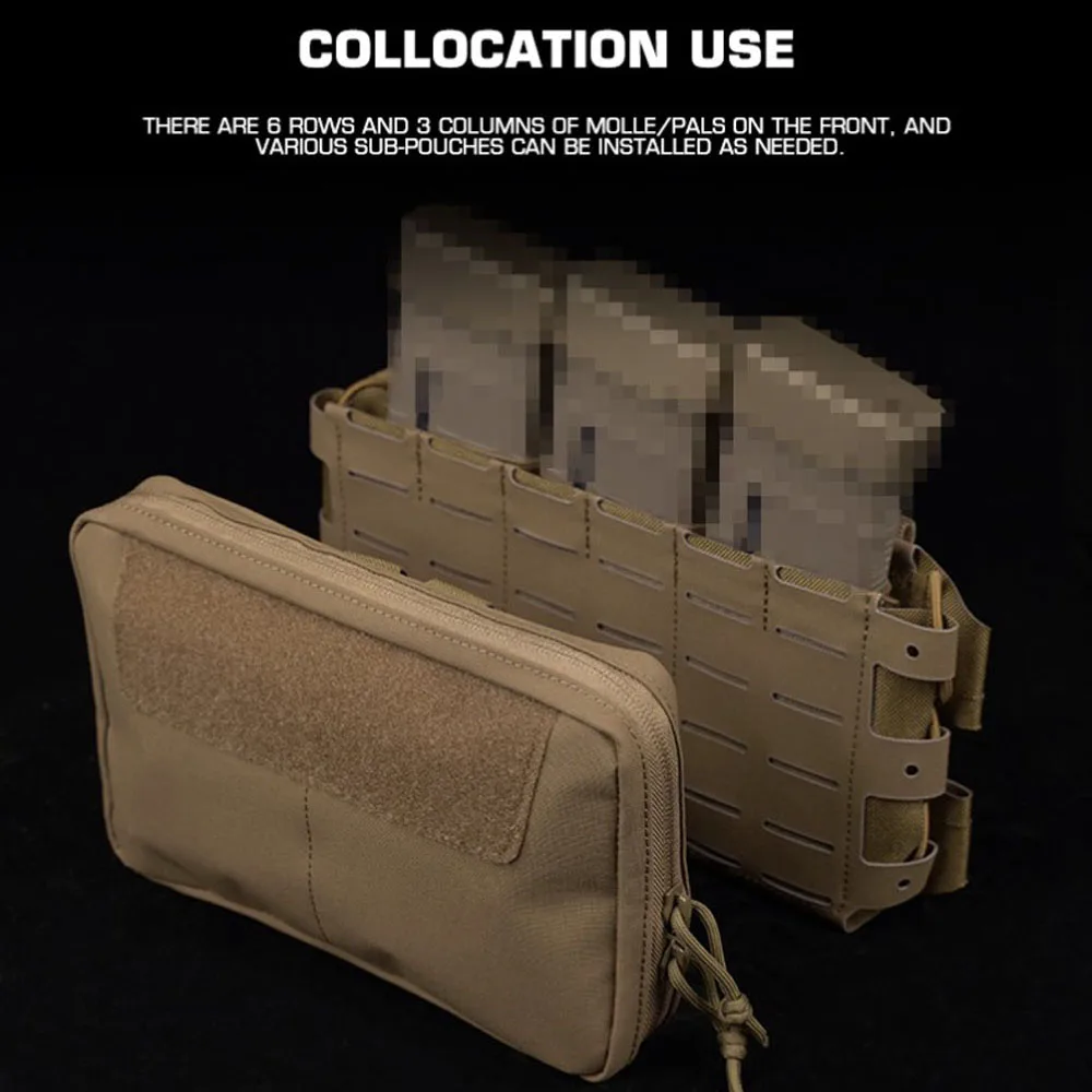 Tactical Triple Magazine Pouch Multi-purpose Hunting Vest Chest Rig Front Panel Quick Release Molle AR M4 Airsoft Mag Bag Gear