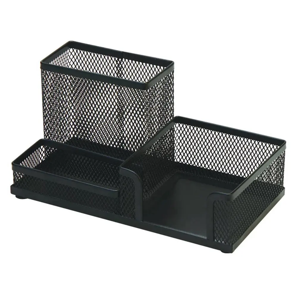 

Black Metal Mesh Desk Organizer Table Container Pen Holder for Desktop Organization Stationery Cosmetics Keys Sturdy Wearproof