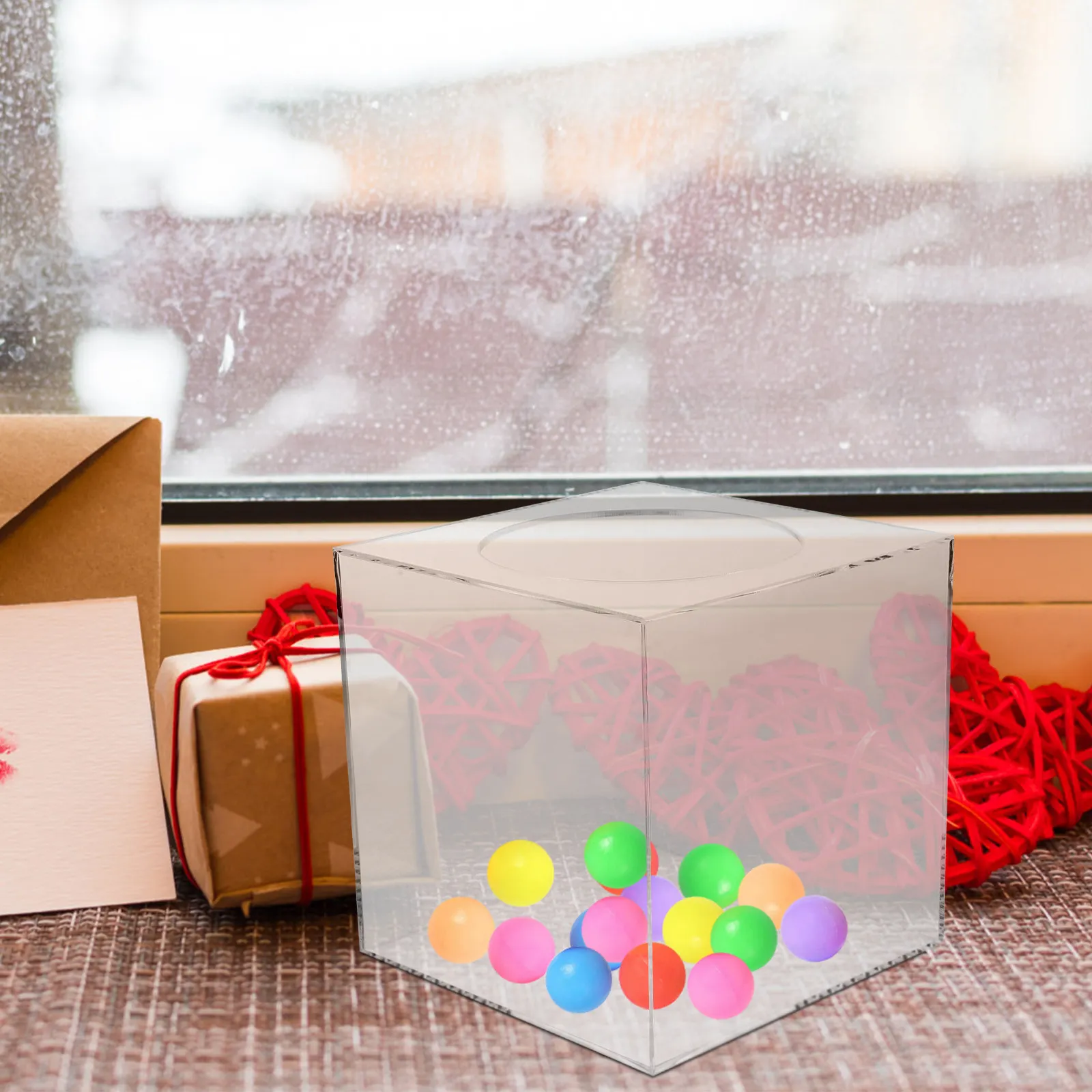 Acrylic Portable Box Organizer For Wedding Reception Table Party Planners Multi-functional Lottery