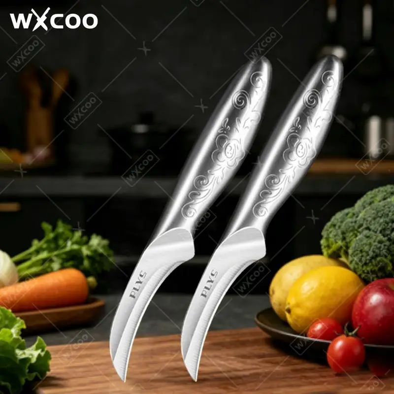 WXCOO Kitchen Stainless Steel Melon Fruit Knife 2-in-1 Household MultiFunctional Kitchen Knife Bottle Opener Fruit Paring Knife