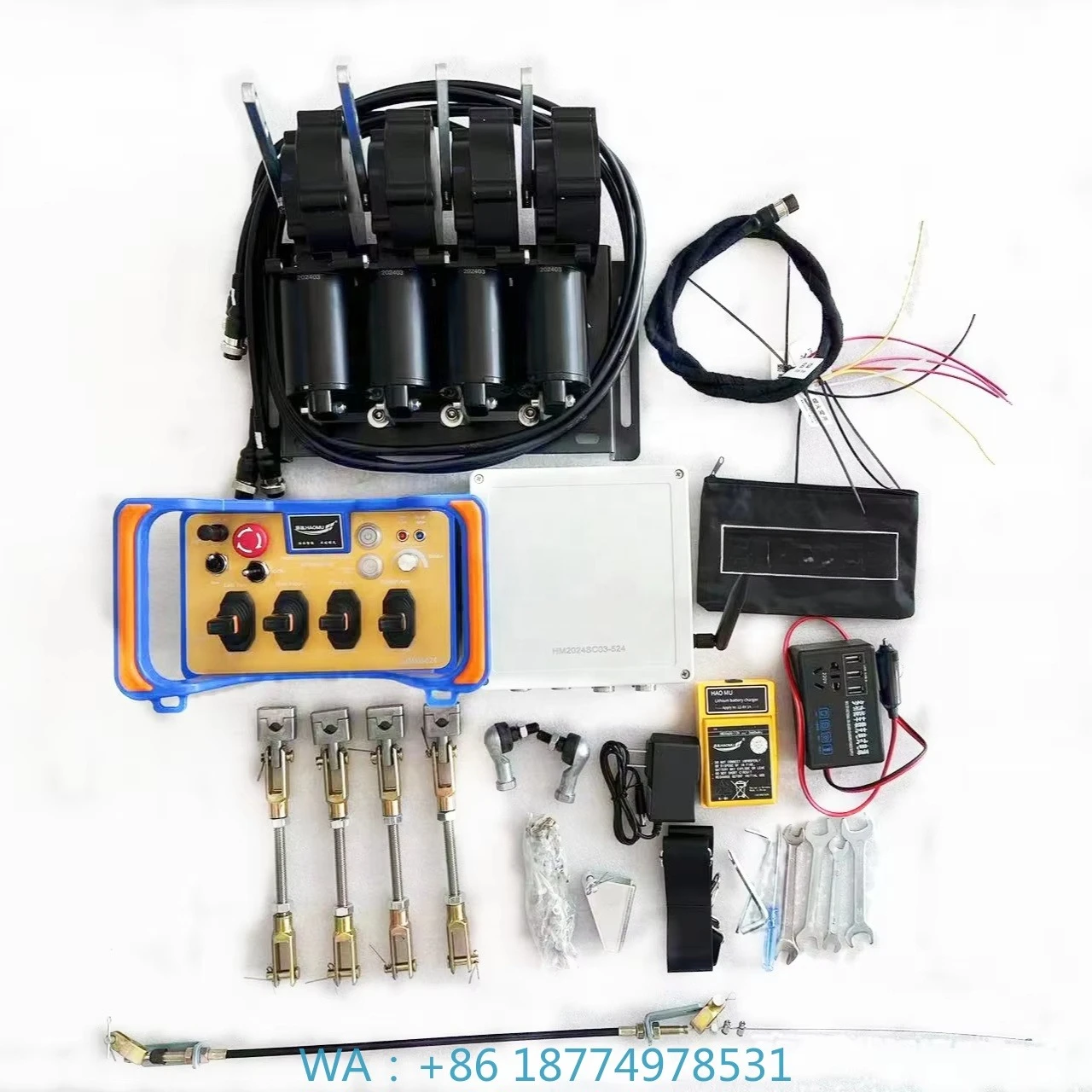 W-batterij 4-knoppen Waterdicht voor technische voertuigen Draadloze kraanafstandsbediening met LED-licht Oplaadbaar