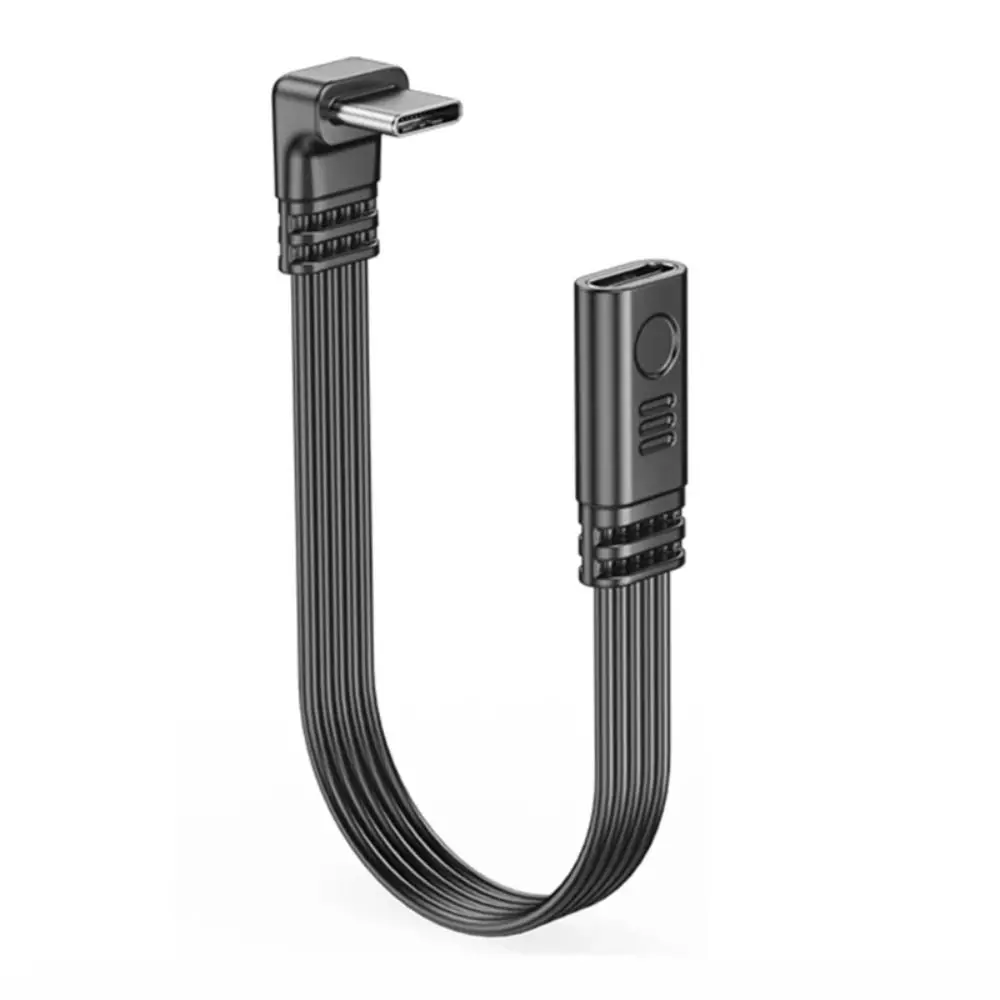 Type C to Type C USB C Extension Cable 90 Degree 45W Fast Charging Type C Extended Data Line Durable Head Male to Female