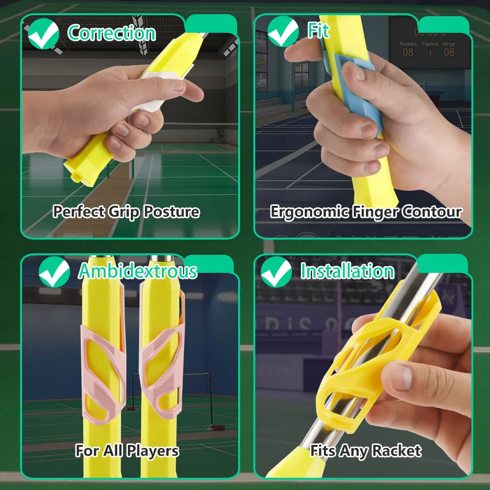 Badminton Grip Racket Corrector Second Generation Upgraded Action Correction Trainer
