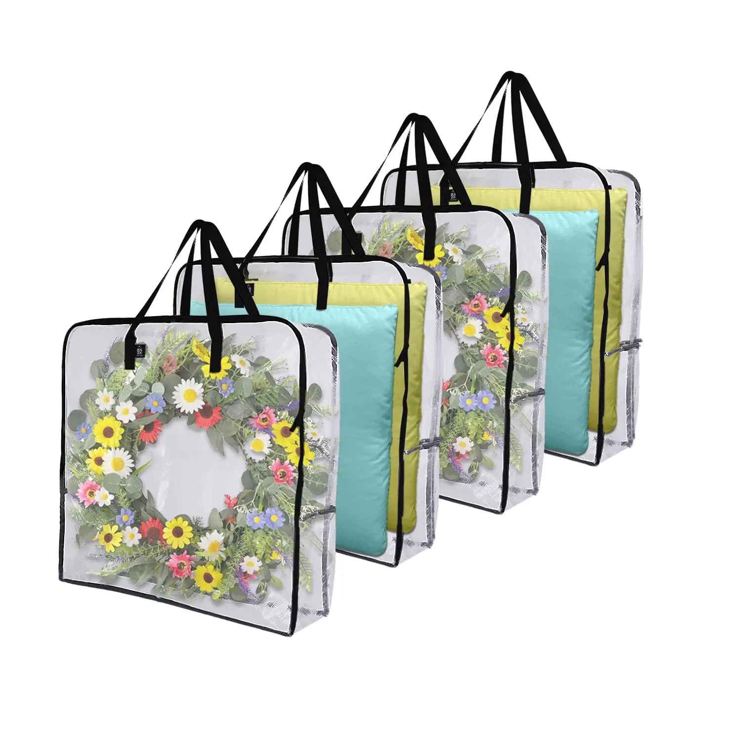 Wreath Storage Bag, Christmas Decoration Garland Container, 30 Inch Clear Door Wreath Organizers, Moving Boxes, Packing Supplies