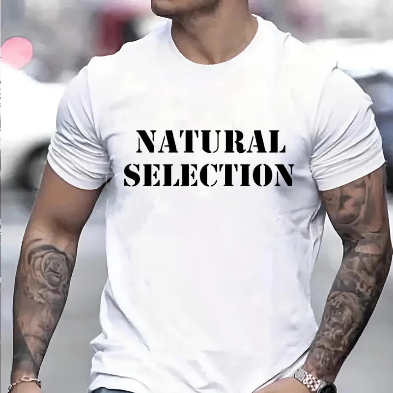 

Economy Natural Selection Text College Evolution Graphic Men Woman T-shirt Summer Fashion Streetwear Harajuku Couple's Clothing