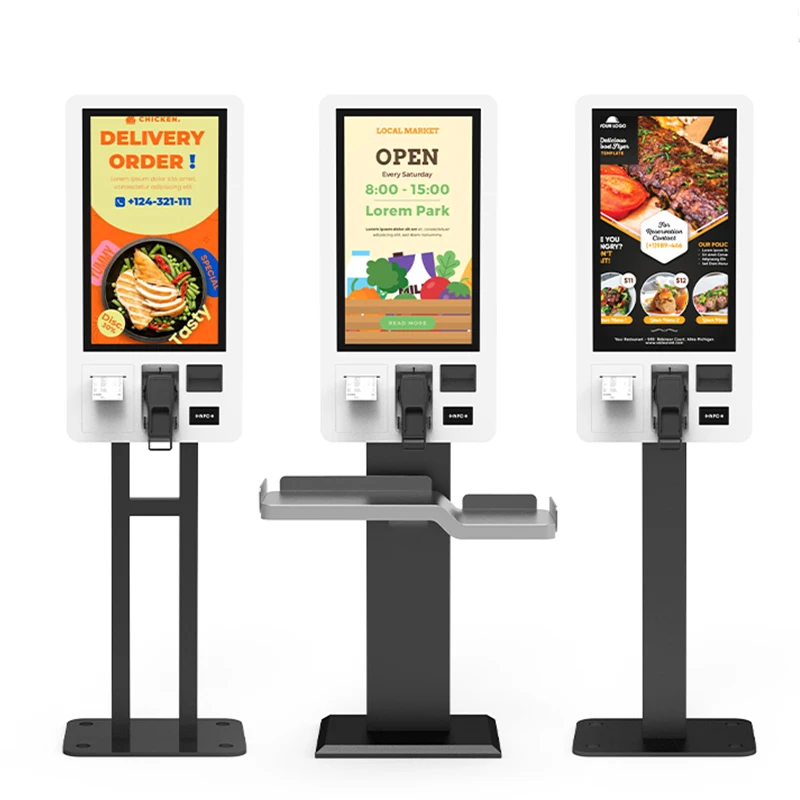 32 Black Wall Mounted Android 13 Ticket Vending Machine Rfid Card Scan Self Service Touch Payment Terminal