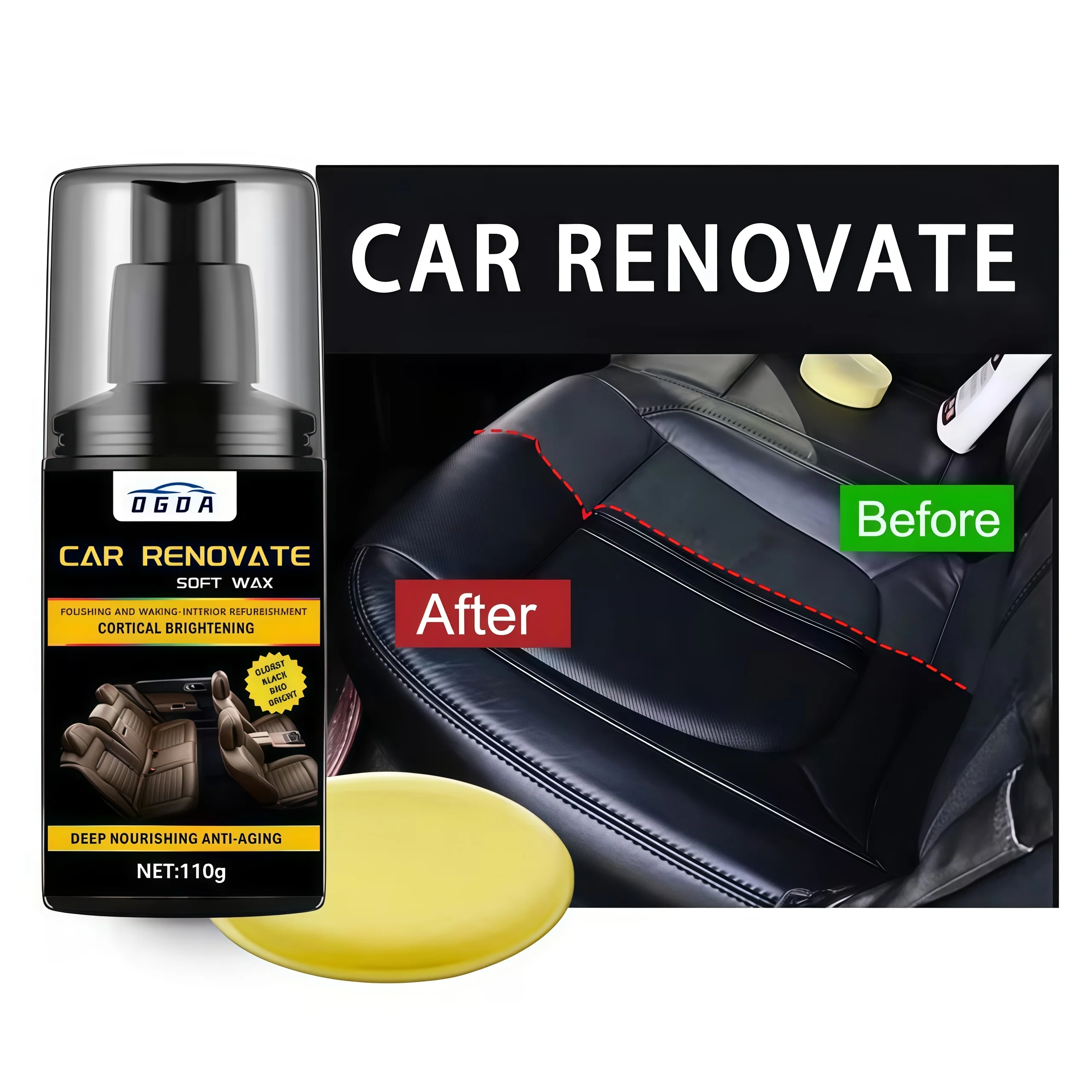 Hualieniao 100ml Car Plastic Restoration Spray - Quick Repair for Auto Plastic, No Polishing Needed, Revives Faded & Aged Surfac