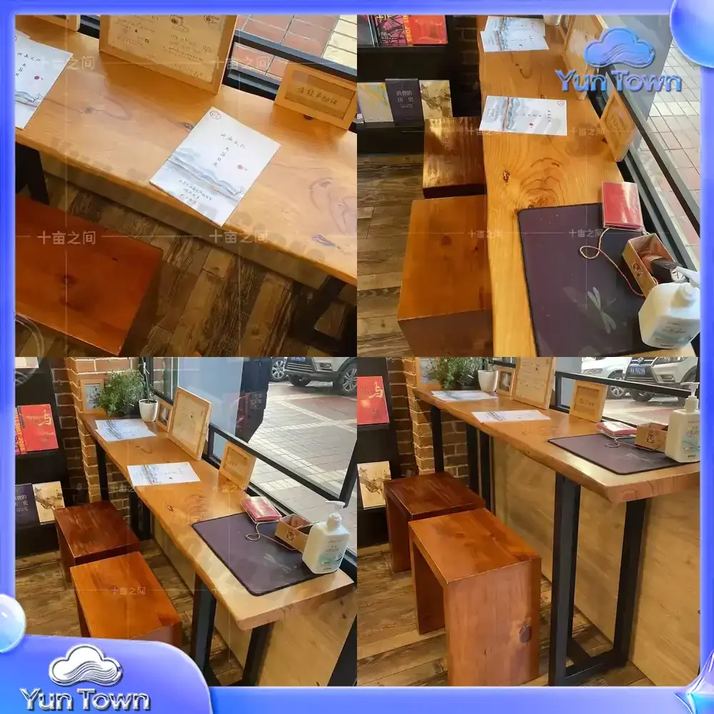 Massivholz an der Wand, Schreibtisch, einfacher Doppel-Computertisch, Wohnzimmer, Arbeitstisch, Schreibtisch, Schreib- und Kalligrafietisch