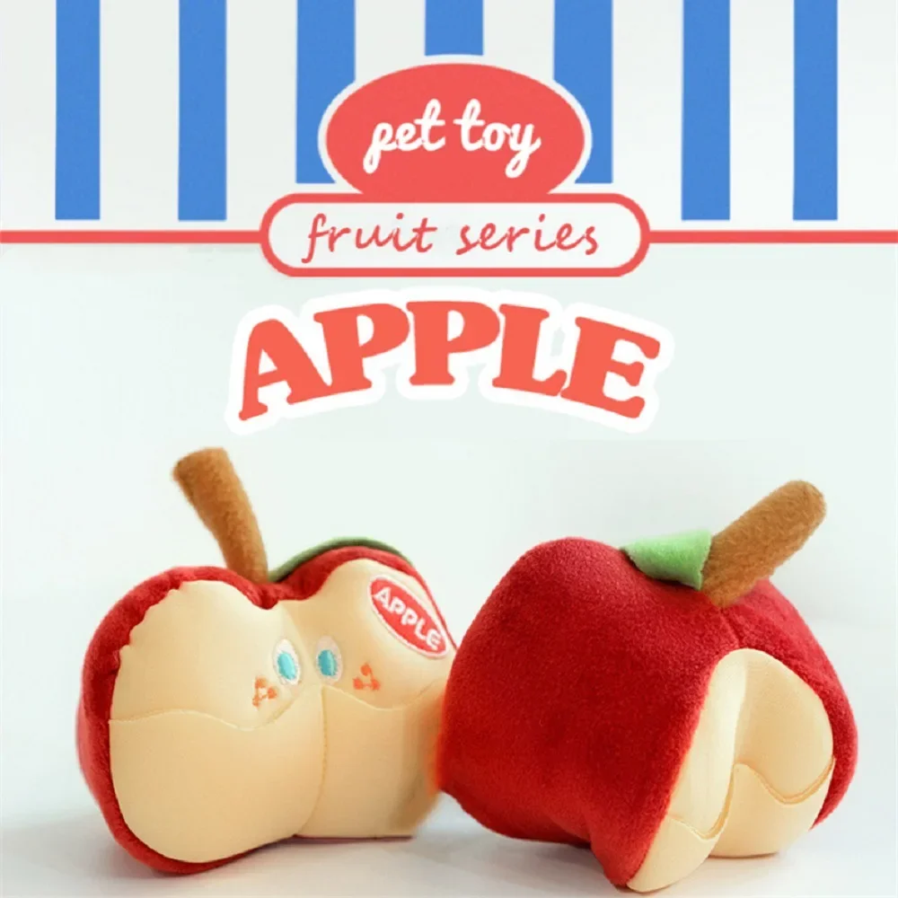 2024 Ins Fruit Series Dog Toy Apple Hidden Food Cute Squeaky Dog Toy Pet Interactive Toy Plush Non Toxic Dog Toys Stuff
