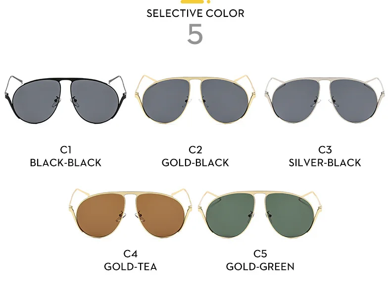 Luxuriöse runde Sonnenbrille, Anti-UV400, modische Brille für Strandreisen – Unisex-Designer-Sonnenbrille – Detail 4
