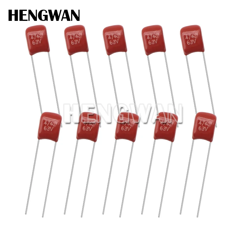 10pcs Metallized Polypropylene Film Capacitor 63V 105 474 5MM 1UF 0.47UF 105J 474J 470NF CBB Capacitors