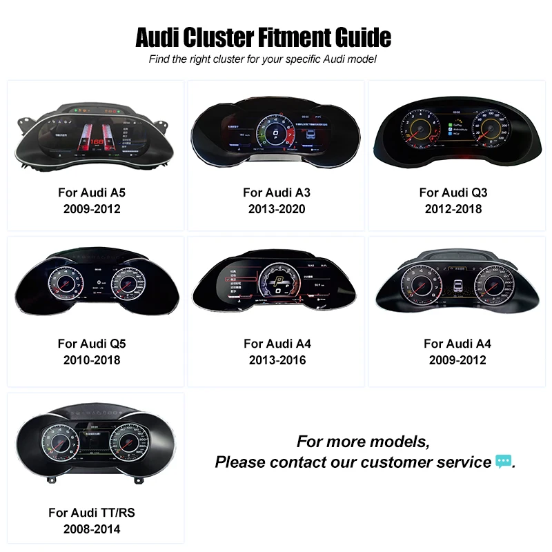 أداة لوحة القيادة الذكية الجديدة مقاس 12.3 بوصة لـ A5 2009-2012 شاشة عرض ديناميكية عداد السرعة مجموعة ذكية ترقية شاشة LCD للسيارة