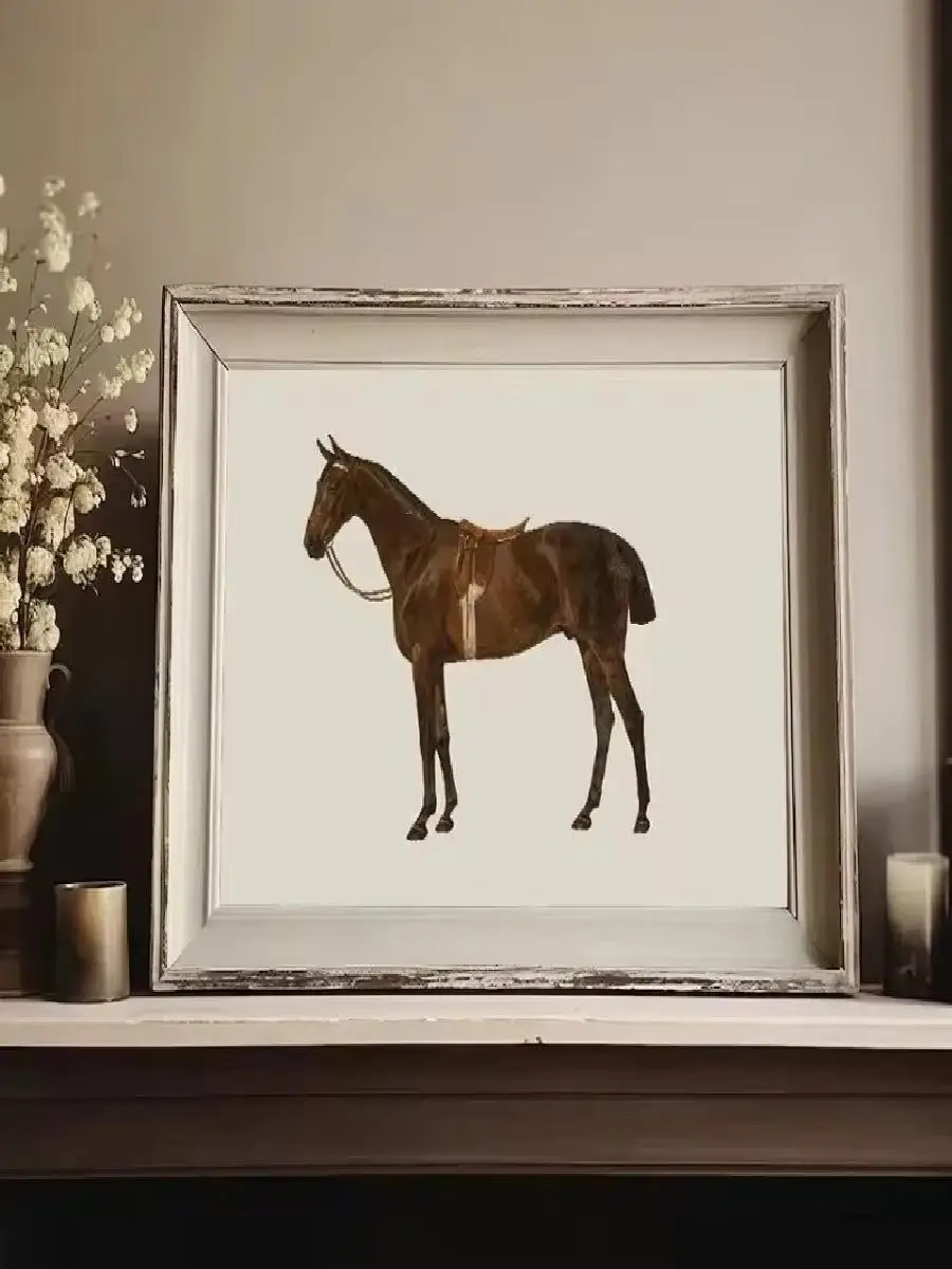 Antique Horse Vintage Posters Prints Farm Animal Canvas Painting Equestrian Wall Art Picture for Living Room Farmhouse Decor