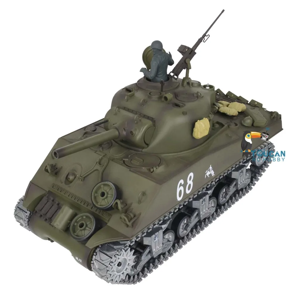 Vendita negli Stati Uniti Henglong 1/16 Personalizzato 7.0 M4A3 Sherman Carro Armato RC 3898 360 °   Tracce in metallo con torretta