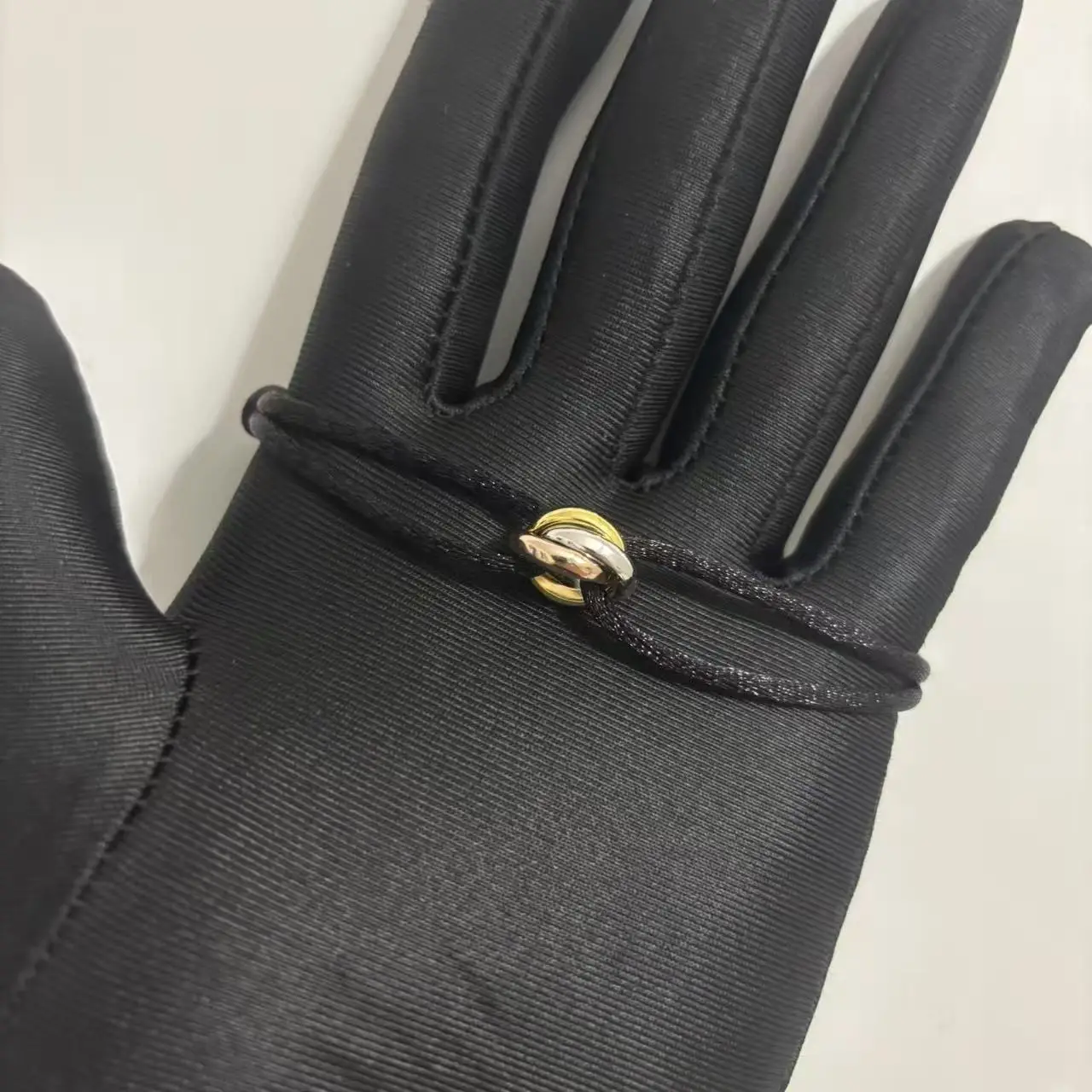 MESSITOK 925 silver three ring tricolor couple bracelet, adjustable in color and size, non fading, non allergic