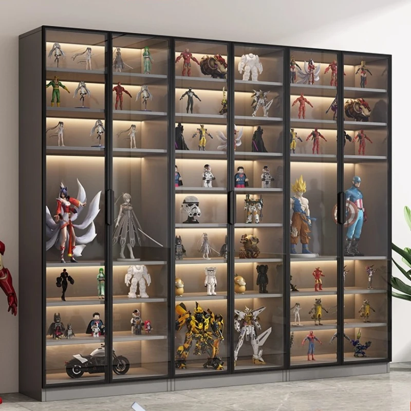 Glass door display cabinet transparent model figure blind box POP MART Lego toy display bookcase home customization