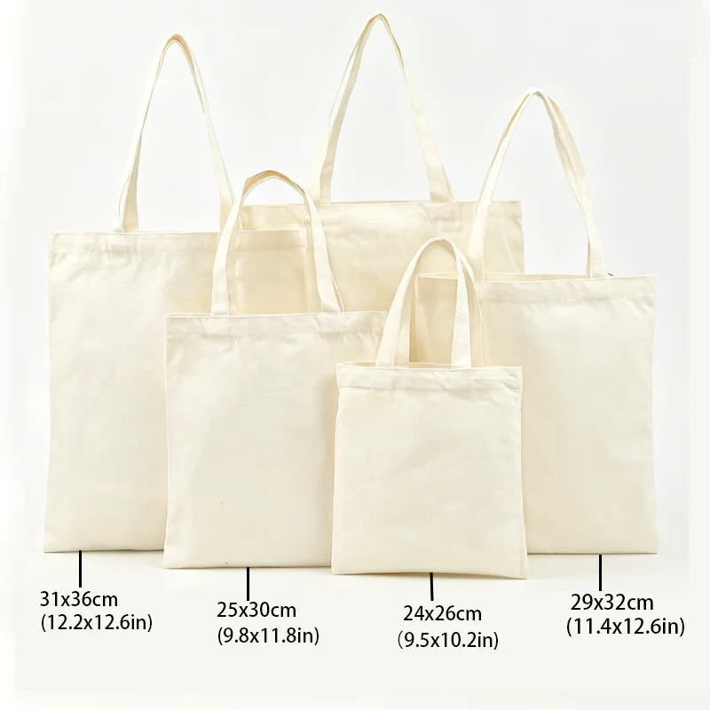 10pcs/lot Custom Logo 10oz Canvas Shoulder Bags Beige/Black/White Eco-Friendly Shopping Bag Personalize Large Capacity Handbags