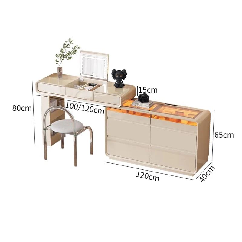 Nordic Modern Vanity Table Aesthetic Elegant Classic Chic Vanity Table Minimalist Organized Meuble De Chambre Bedroom Furniture