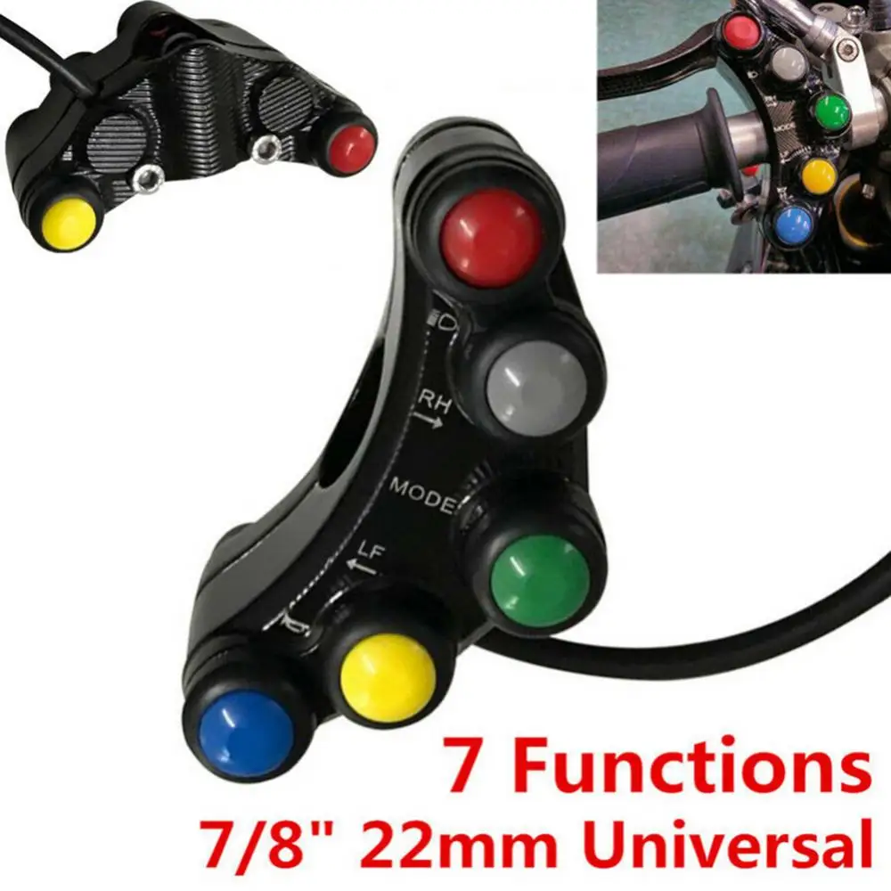 Dropshipping!! 5 Buttons Motorcycle Scooter ATV Handlebar Horn Turn Signal Light Control Switch