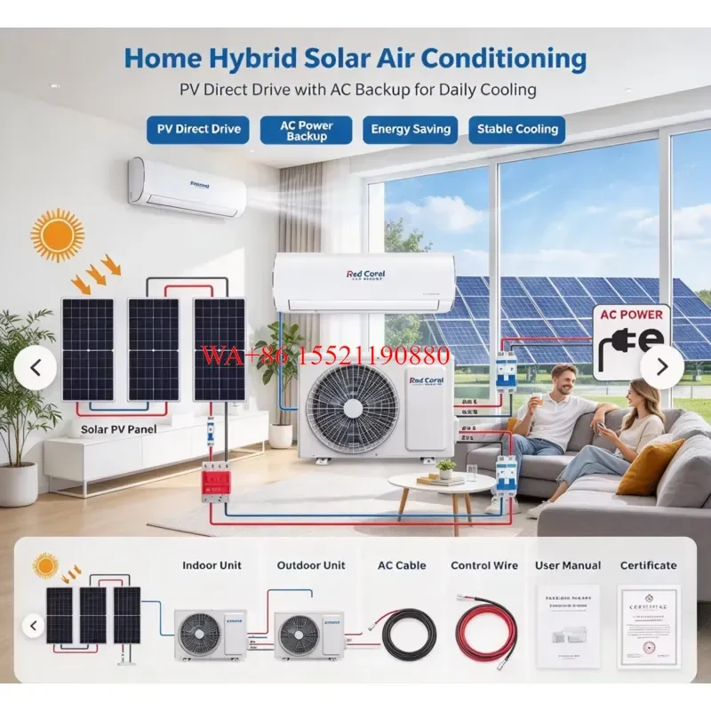WMWMNU for Solar Inverter Air Conditioner 12000 18000 24000BTU Solar and AC Hybrid Energy Saving Home Cooling Heating Energy