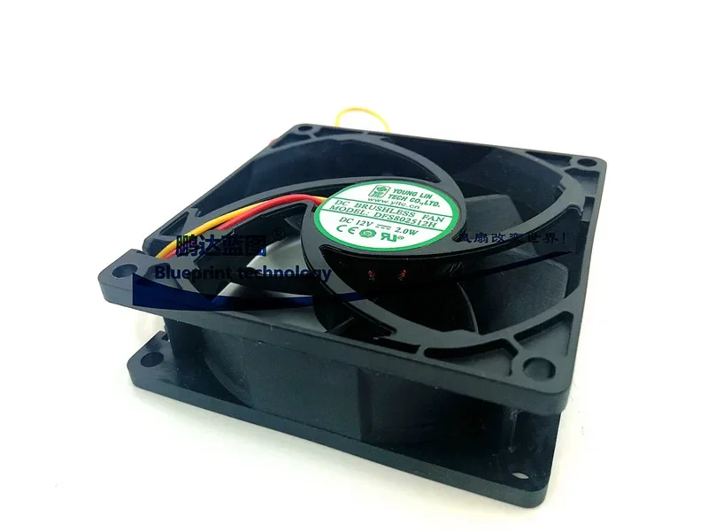 New Yonglin Dfs802512h 8025 8cm Computer Motherboard 3-Wire 12v2w Chassis Cooling Fan 80*80*25MM