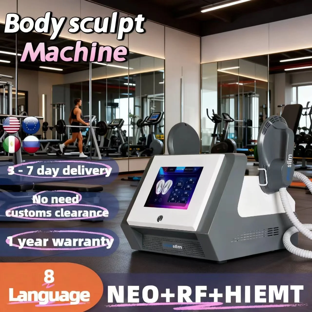 

Professional Body Sculpting RF Fat Loss Build Muscle Machine ABS Muscle Stimulator EMS Body Slimming Muscle Buttock Toning