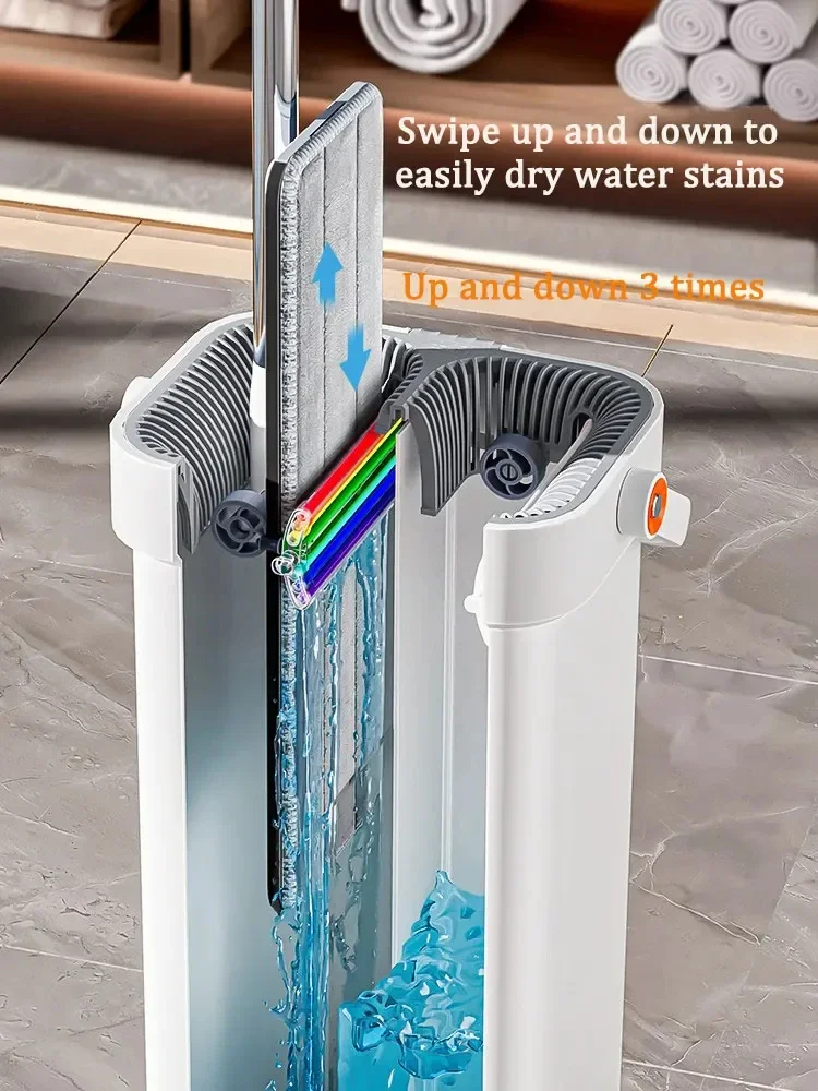 40cm Flat Floor Mop With Bucket Set JOYBOS Square 360 Spin Mops Hand Free Lazy Cleaner For Home Living Room Toilet Houseld Clean