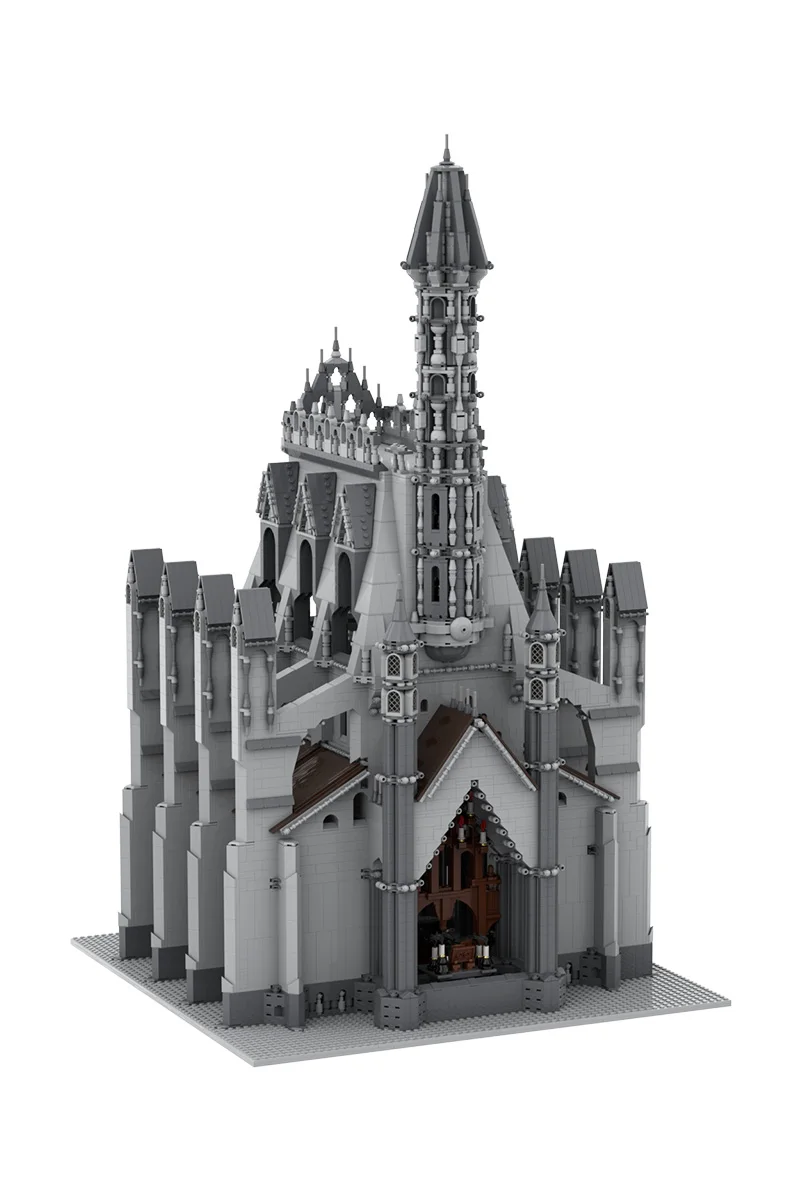 

Gobricks MOC Cathedral of the Great Visage Building Blocks Model Medieval Church Architecture Bricks Assembly Toys Kids Gifts