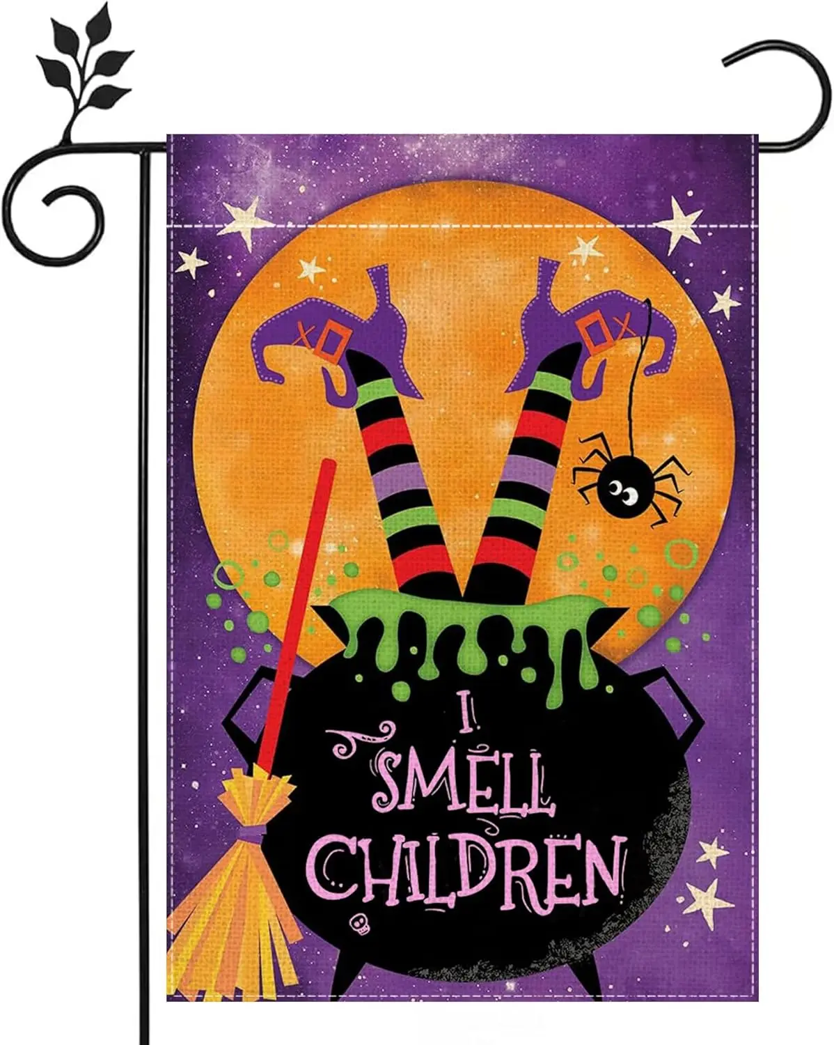 I Smell Children Garden Flag 12x18 inch Double-side Burlap No All Witches Live in Home Outdoor Yard Flag Decor -B