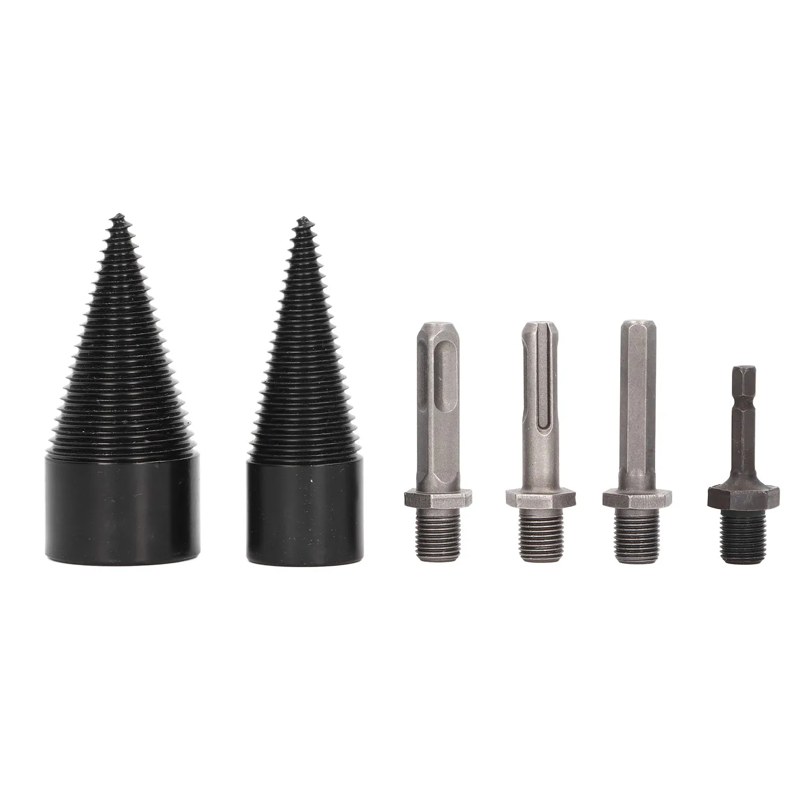 6Pcs Wood Splitter Drill Bits 32mm 42mm Detachable Heavy Duty Splitting Cone Drill Bit With 4 Handles For Camping