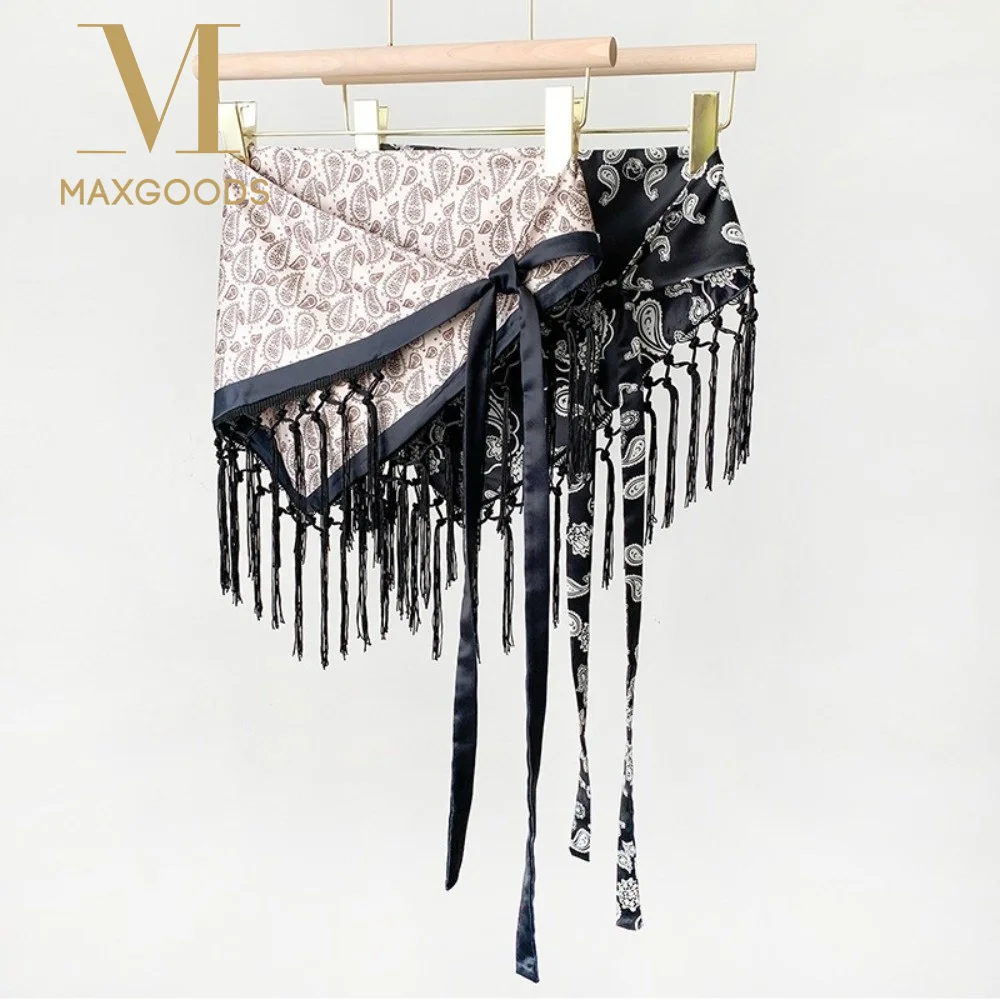 

New Triangular Waistband Tassel Boho Fringe Decorative Waist Scarf Belt Exquisite Embroidered Tassel Hem Skirt Spring Summer
