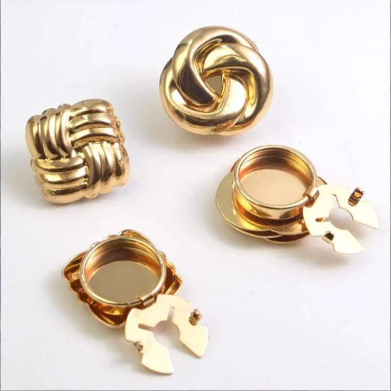 2PCS Button Cover Cufflinks For Women And Men Fashion Alloy Shirt Sleeve Collar Clips Decoration Accessories