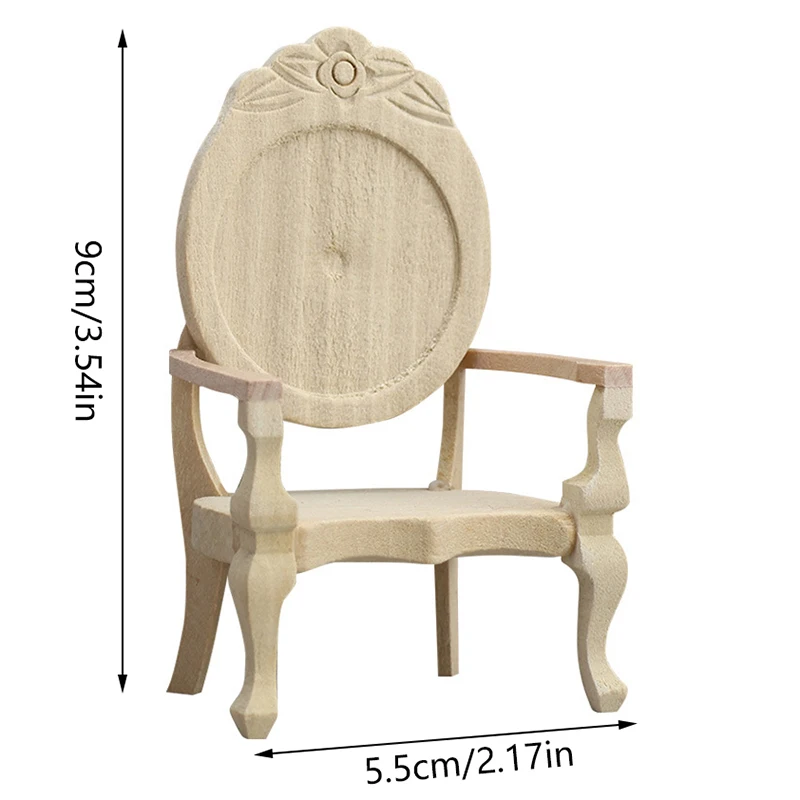 1Pc Casa delle bambole in miniatura Poltrona in legno 1:12 Mini sedia Modello Decorazioni per la casa Mobili Giocattolo Accessori per casa delle bambole