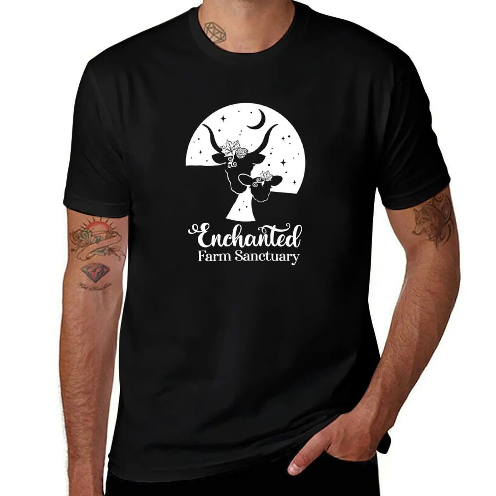 Enchanted Farm Sanctuary-Simple Logo for Dark Colors T-Shirt Festival Party Tee Top T-Shirt