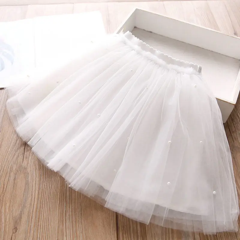 DE PEACH 2024 Summer Baby Girls Fluffy Tulle Skirt Toddler Kids Lace Tutu Skirts For Girl Princess Party Dance Clothes