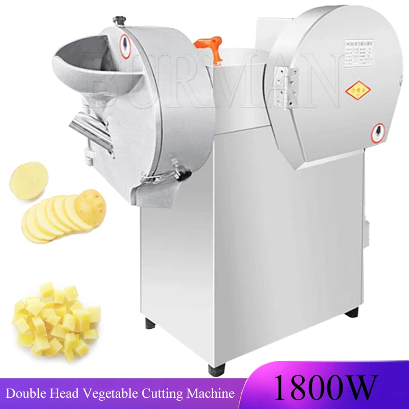 Double Head Vegetable Cutting Machine Potatoes Taro Sweet Potatoes Stainless Steel Automatic Multifunctional