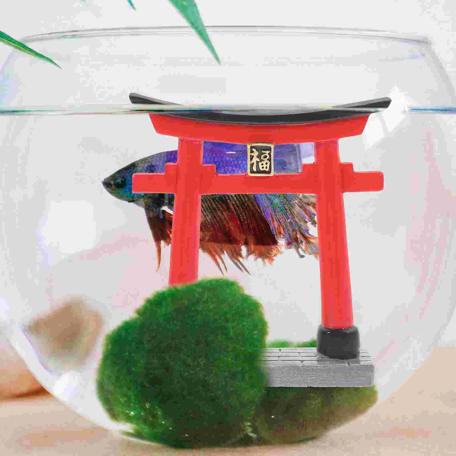 Shrine Torii Gate Tanks Aquarium Decor Fish Ornament Accessories Sculpture Zen Style Craft Japanese-style