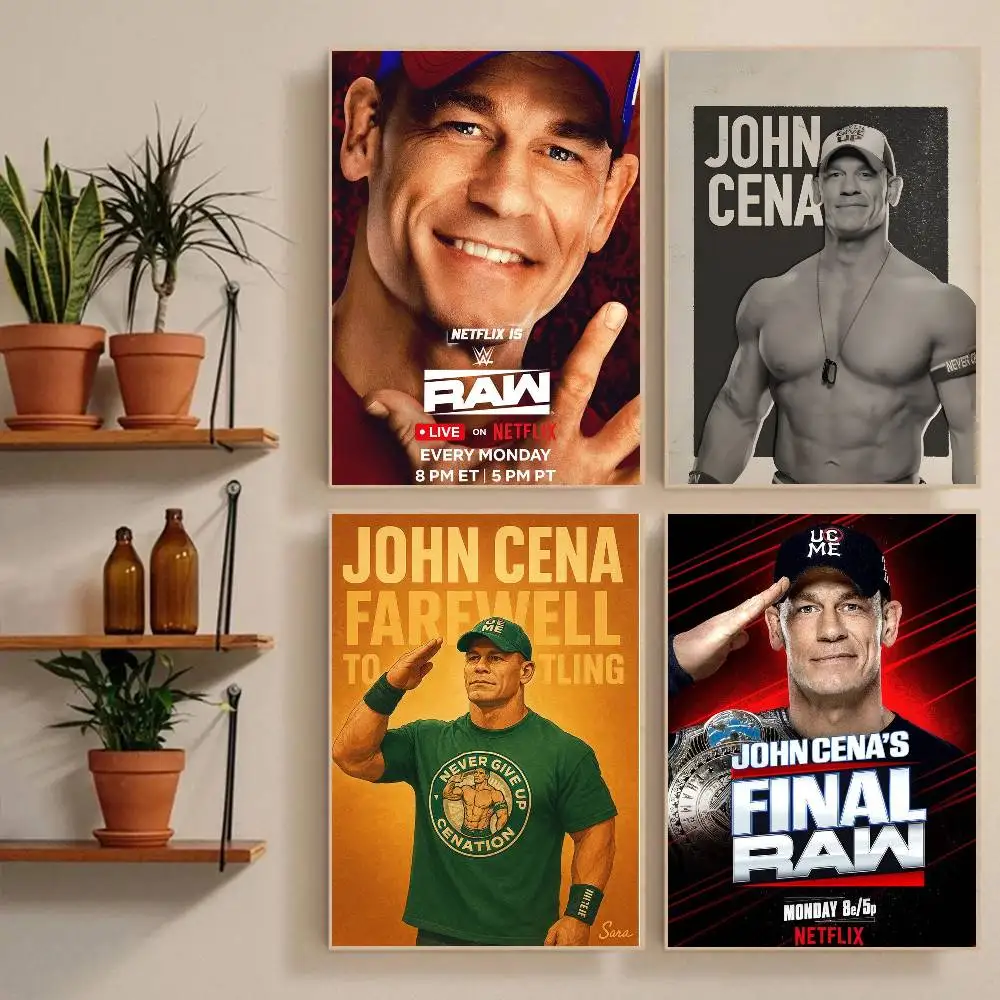 1pc Wrestler J-John C-Cena Poster Sticker Print Waterproof Wall Art For Living Room Bedroom Home Decor