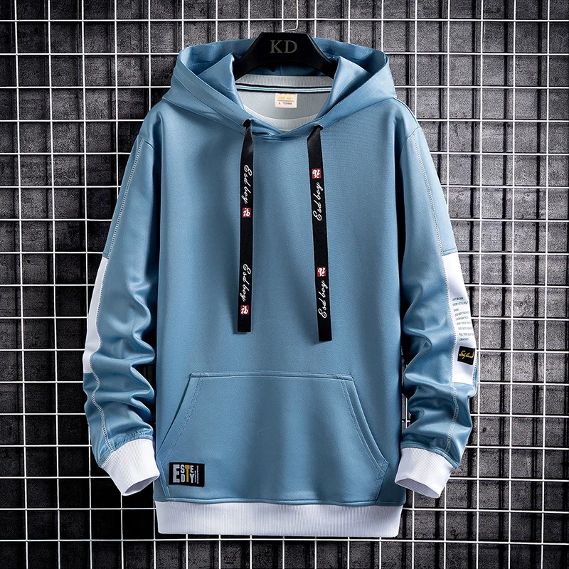 

Casual Men's Hoodies Spring Autumn Harajuku Solid Hooded Sweatshirts Youth Streetwear Hoody Tops Clothing Outdoor Sport Pullover