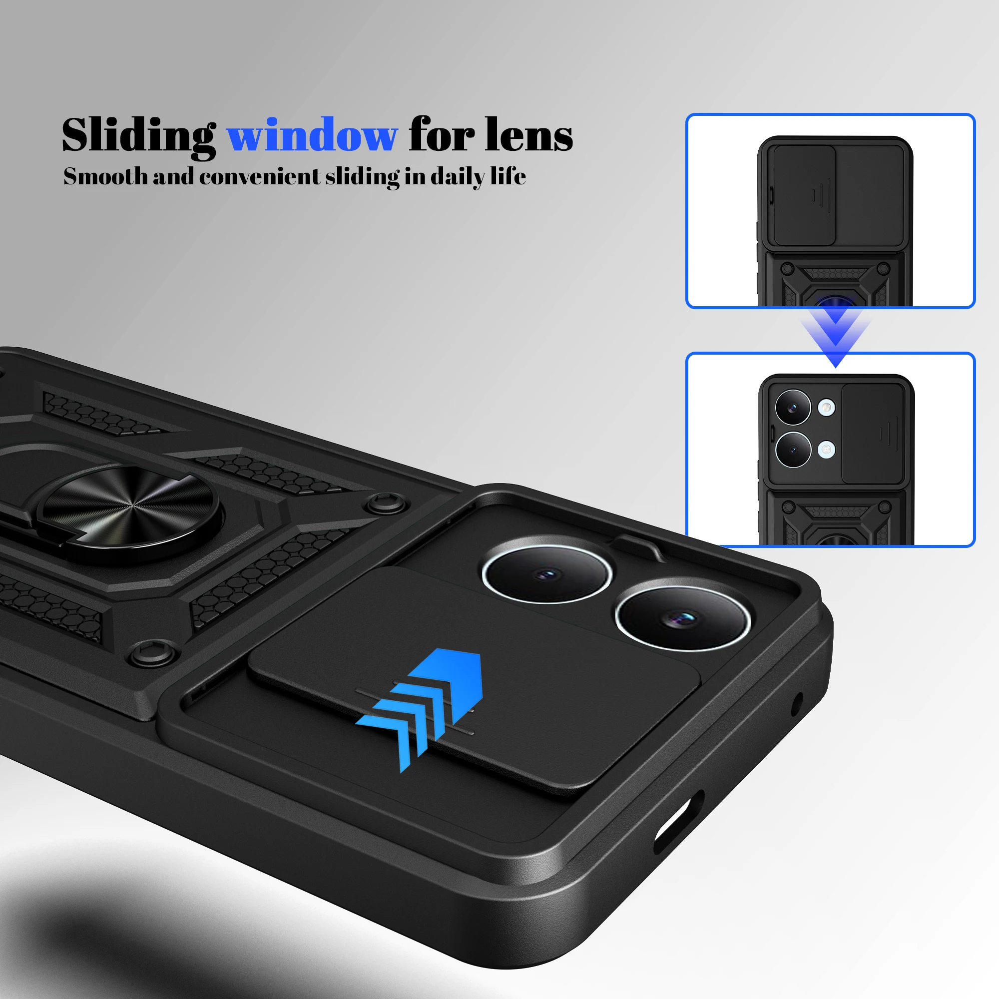 Capa For POCO X8 Pro Max X7 X6 Pro 5G Case Armor Slide Camera Lens Protection Cover for Xiaomi POCO X8 Pro Ring Stand Funda