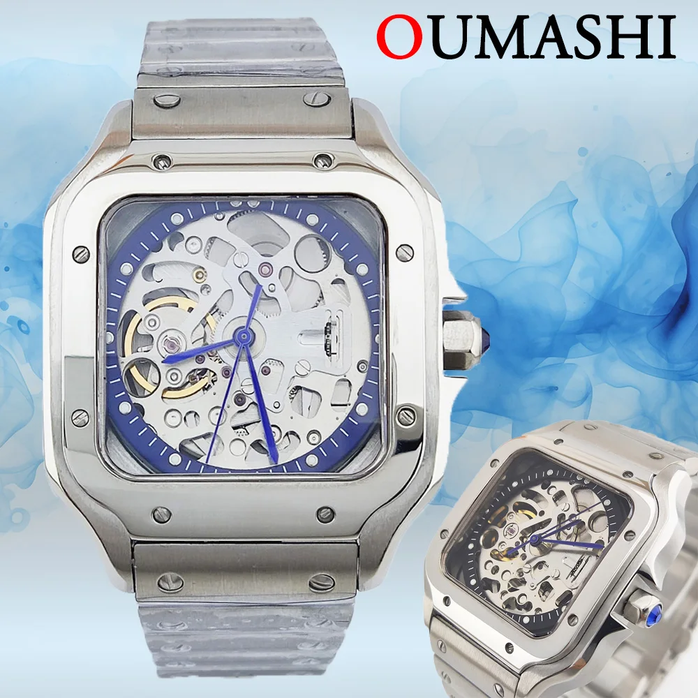 OUMASHI-38mm NH70 Watch Fashion Business Luxury Cutout waterproof sapphire glass mechanical men's watch