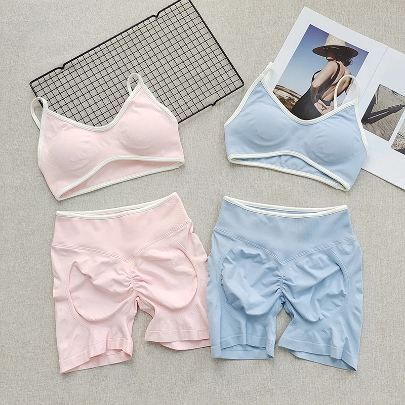 Color Blo Sports Bra And orts Women's Yoga Set Running Fitn Pants Breathable Ultra Elastic Nylon orts Length